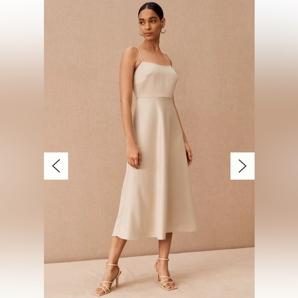 sachin and babi light blue dress Anthropologie BHLDN Leti Satin Midi Slip Bridesmaid Dress In Champagne Size  8